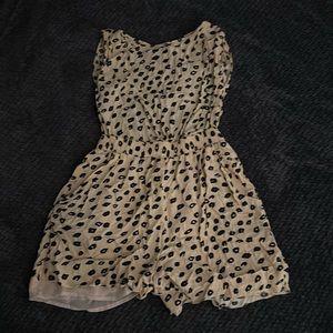 BCBG Cheetah Cut Out Backless Romper in Size XS